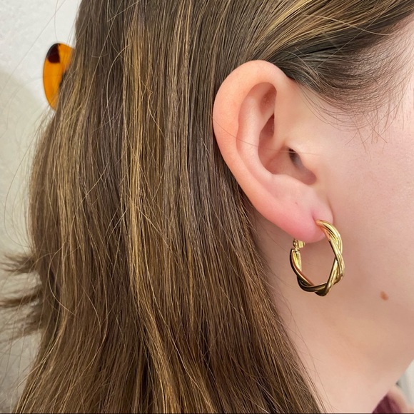 Twisted Braid Wire Metal Earrings - Picture 7 of 16